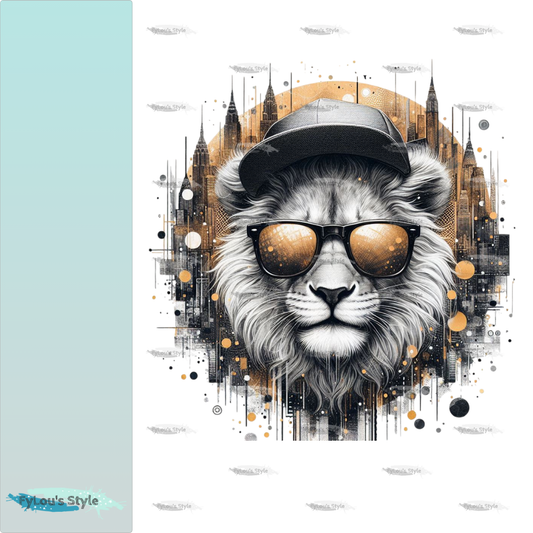Bügelbild Stadtlöwe cool golden Fylou's Style