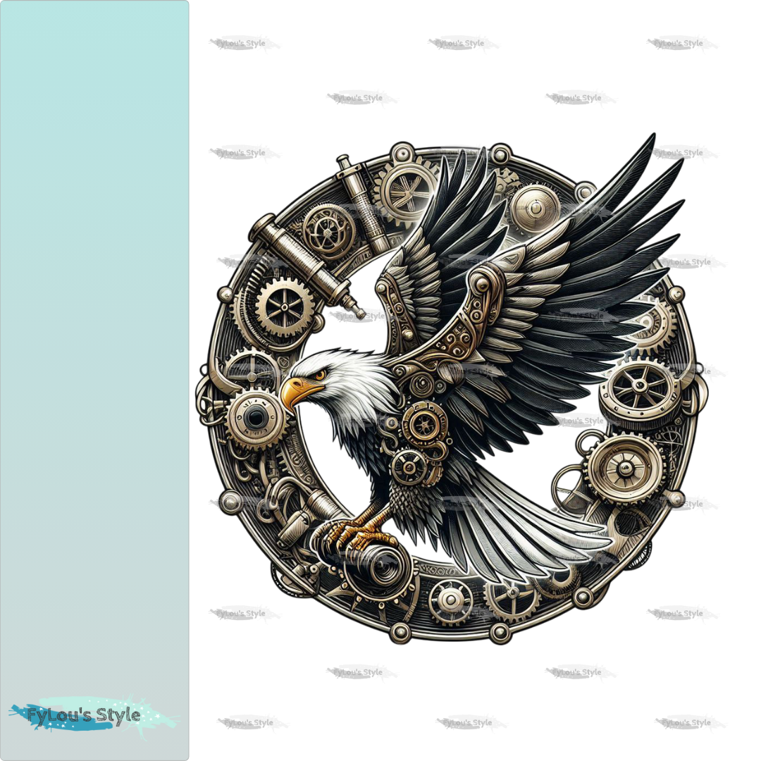 Bügelbild Steampunk Gold Armor Adler #4 Fylou's Style
