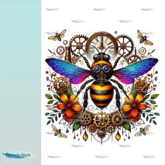 Bügelbild Steampunk Biene #1 Fylou's Style