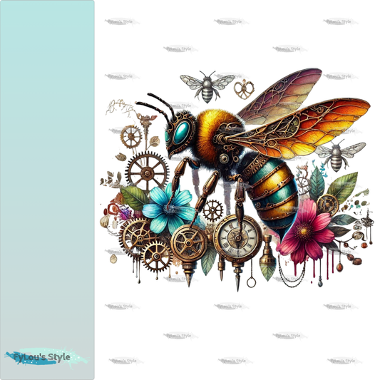 Bügelbild Steampunk Biene #2 Fylou's Style
