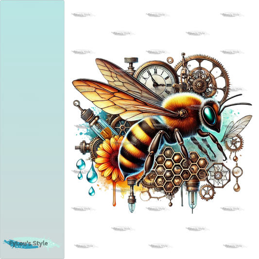 Bügelbild Steampunk Biene #3 Fylou's Style