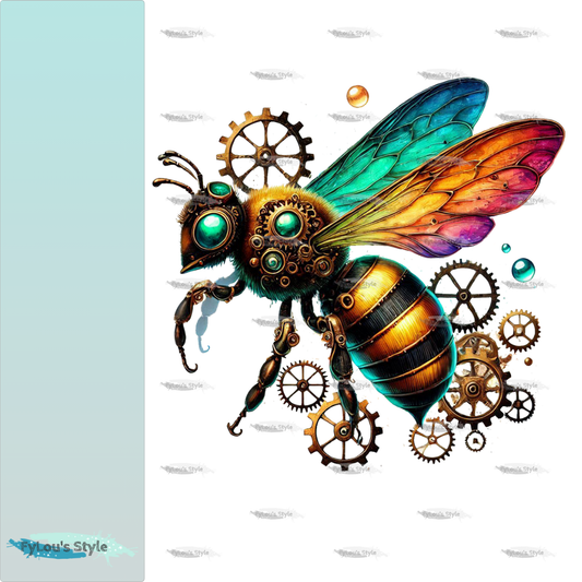 Bügelbild Steampunk Biene #4 Fylou's Style