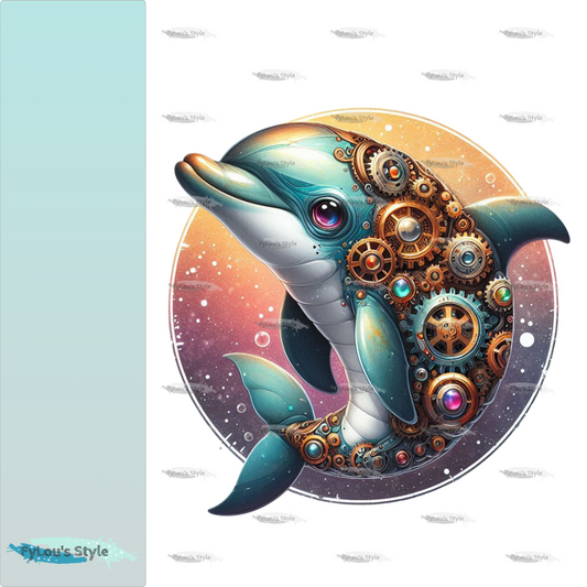 Bügelbild Steampunk Delfin #1 Fylou's Style
