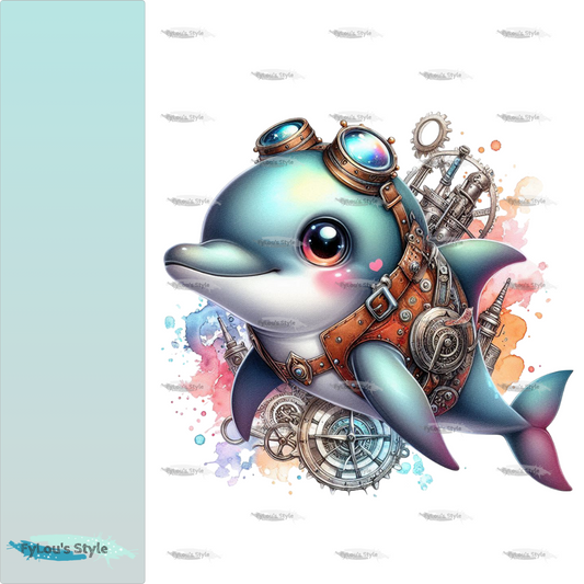 Bügelbild Steampunk Delfin #3 Fylou's Style
