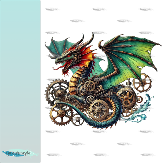 Bügelbild Steampunk Drache #1 Fylou's Style