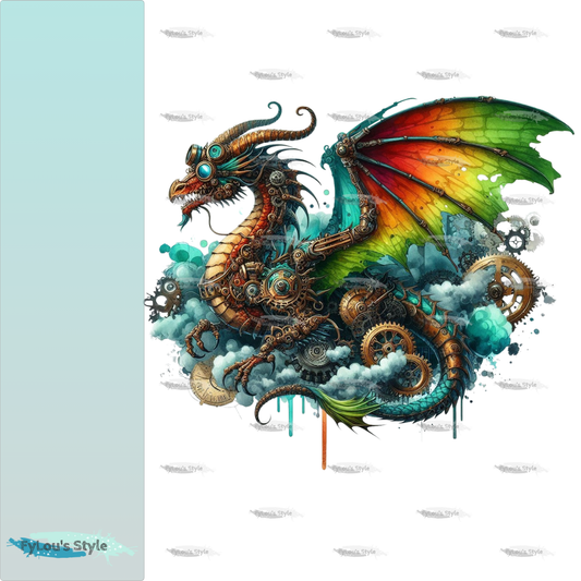 Bügelbild Steampunk Drache #10 Fylou's Style