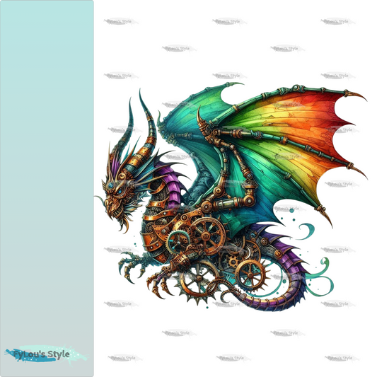 Bügelbild Steampunk Drache #11 Fylou's Style