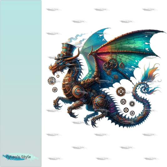 Bügelbild Steampunk Drache #12 Fylou's Style