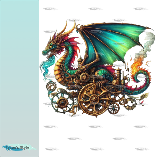 Bügelbild Steampunk Drache #14 Fylou's Style