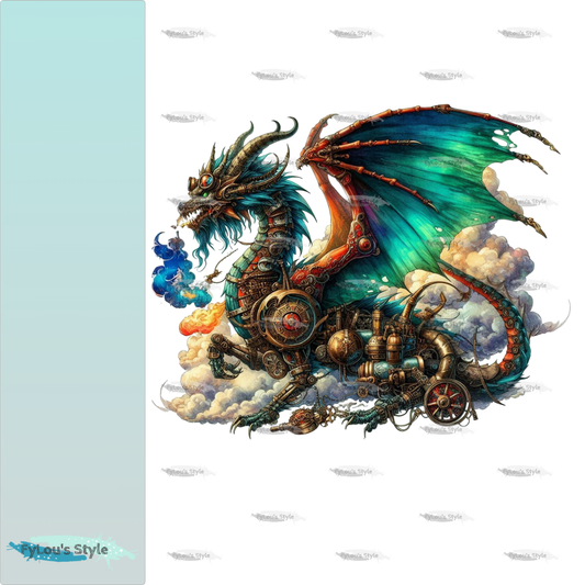Bügelbild Steampunk Drache #15 Fylou's Style