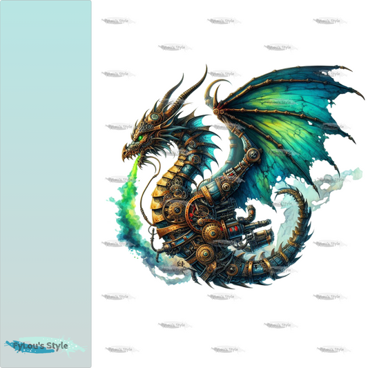 Bügelbild Steampunk Drache #17 Fylou's Style