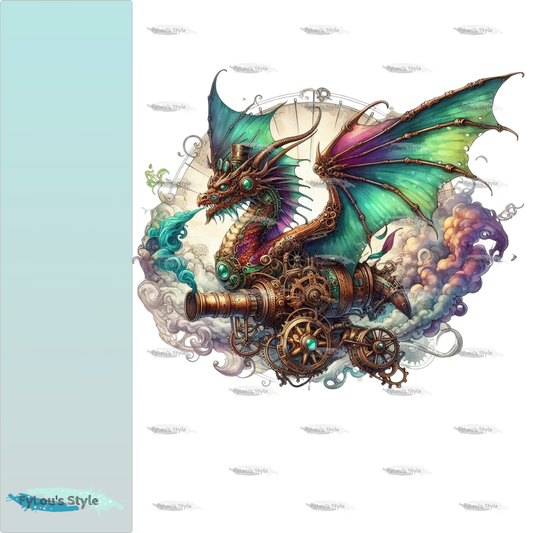 Bügelbild Steampunk Drache #18 Fylou's Style