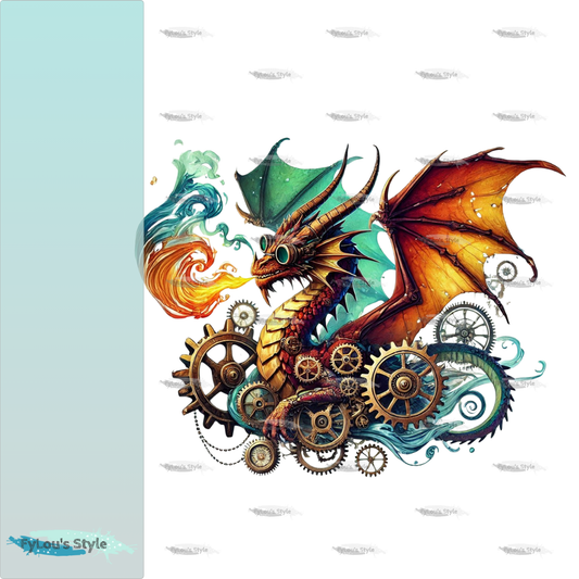 Bügelbild Steampunk Drache #19 Fylou's Style