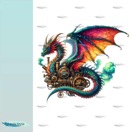 Bügelbild Steampunk Drache #2 Fylou's Style