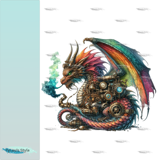 Bügelbild Steampunk Drache #3 Fylou's Style