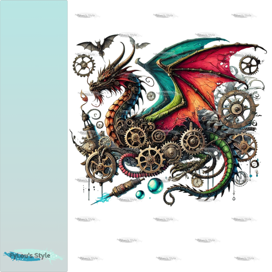 Bügelbild Steampunk Drache #4 Fylou's Style