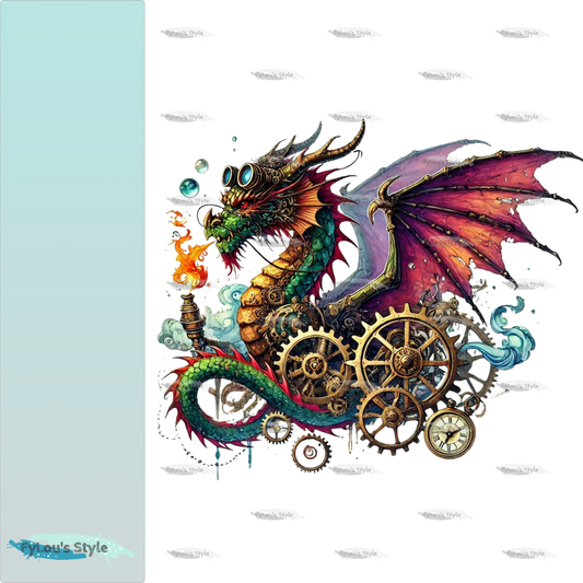 Bügelbild Steampunk Drache #5 Fylou's Style