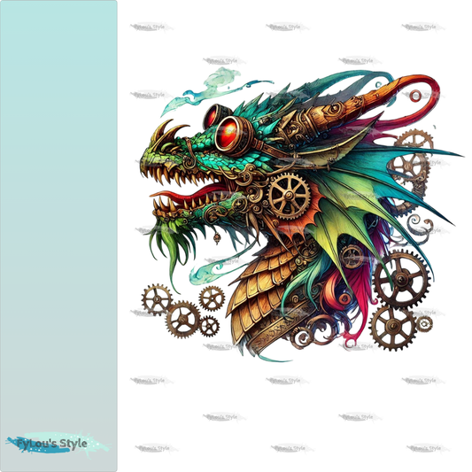 Bügelbild Steampunk Drache #7 Fylou's Style