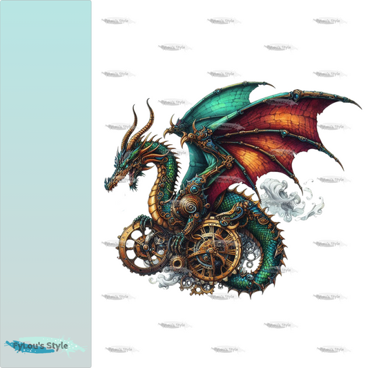 Bügelbild Steampunk Drache #9 Fylou's Style
