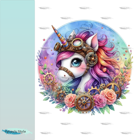 Bügelbild Steampunk Einhorn #1 Fylou's Style