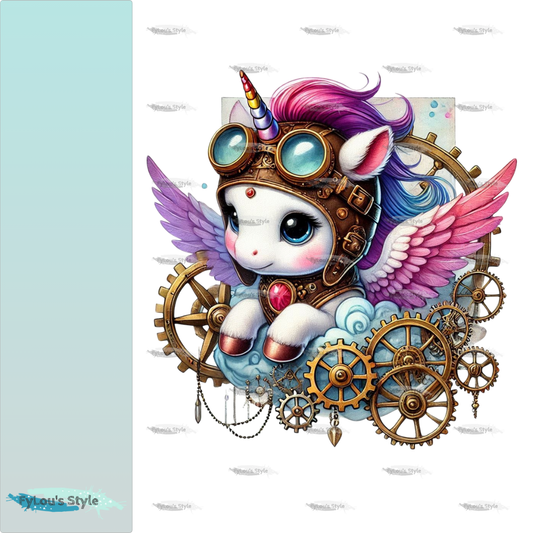 Bügelbild Steampunk Einhorn #11 Fylou's Style