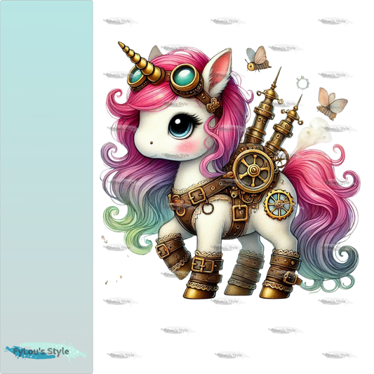 Bügelbild Steampunk Einhorn #12 Fylou's Style