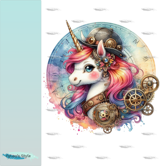 Bügelbild Steampunk Einhorn #2 Fylou's Style