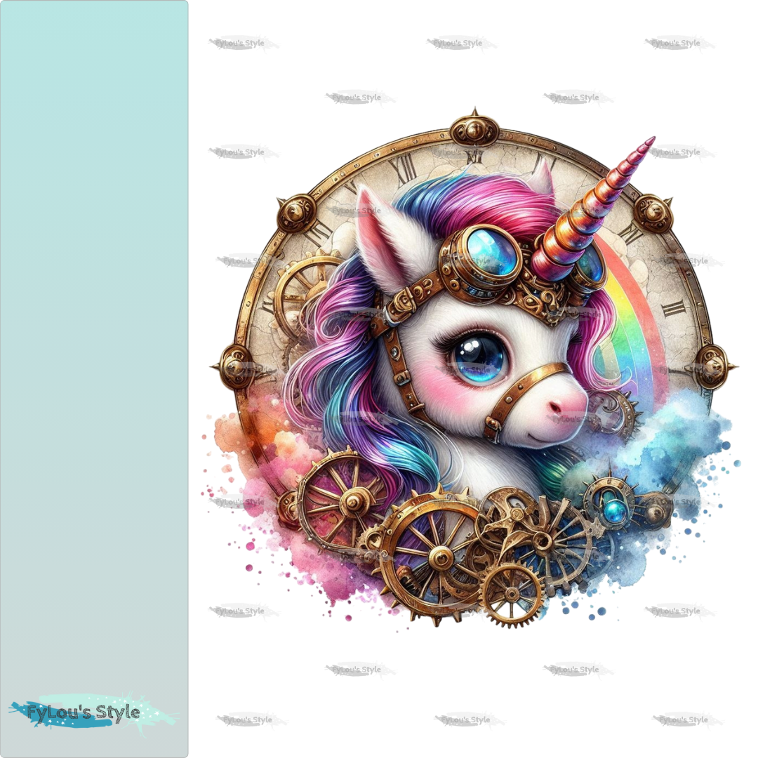 Bügelbild Steampunk Einhorn #3 Fylou's Style