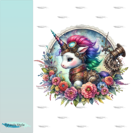 Bügelbild Steampunk Einhorn #4 Fylou's Style