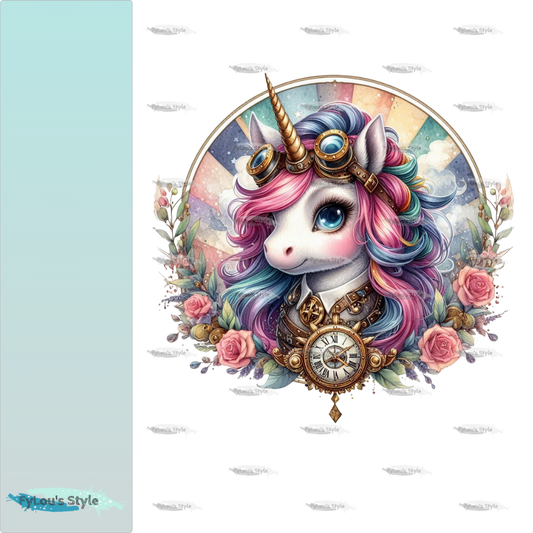 Bügelbild Steampunk Einhorn #5 Fylou's Style