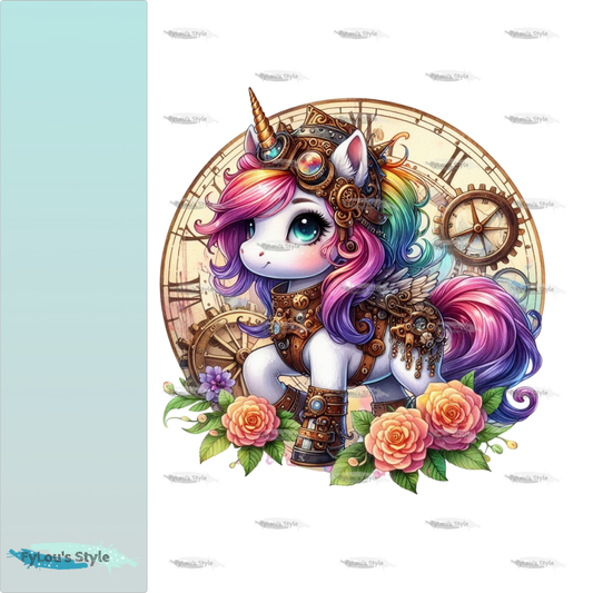 Bügelbild Steampunk Einhorn #6 Fylou's Style