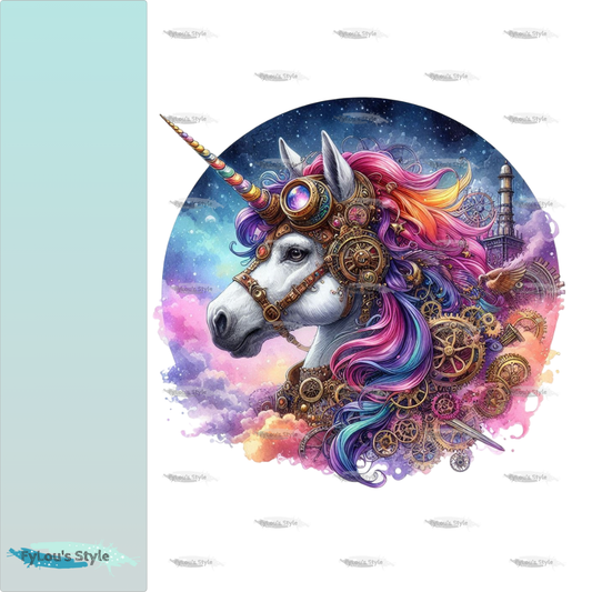Bügelbild Steampunk Einhorn #7 Fylou's Style
