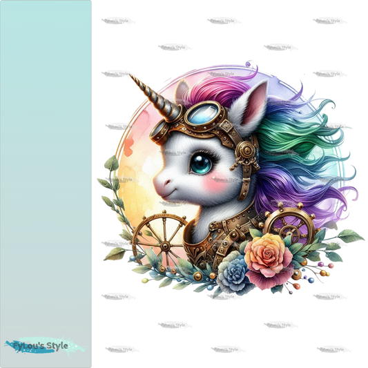 Bügelbild Steampunk Einhorn #8 Fylou's Style