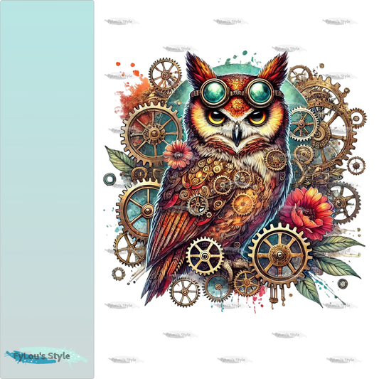 Bügelbild Steampunk Eule #2 Fylou's Style