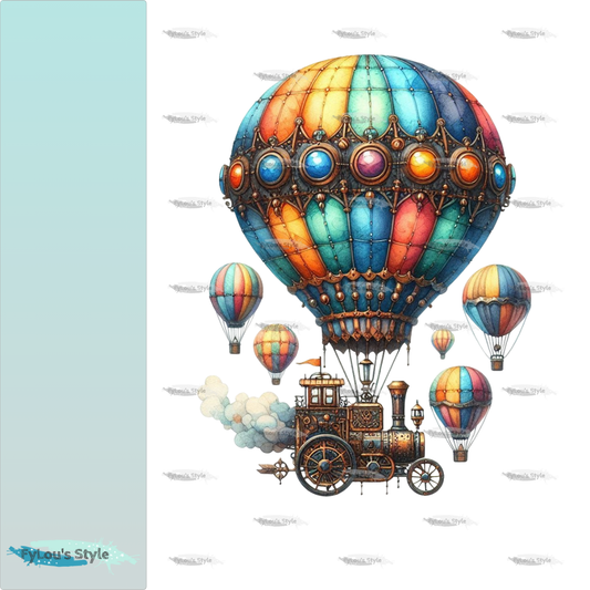 Bügelbild Steampunk Heißluftballon #1 Fylou's Style