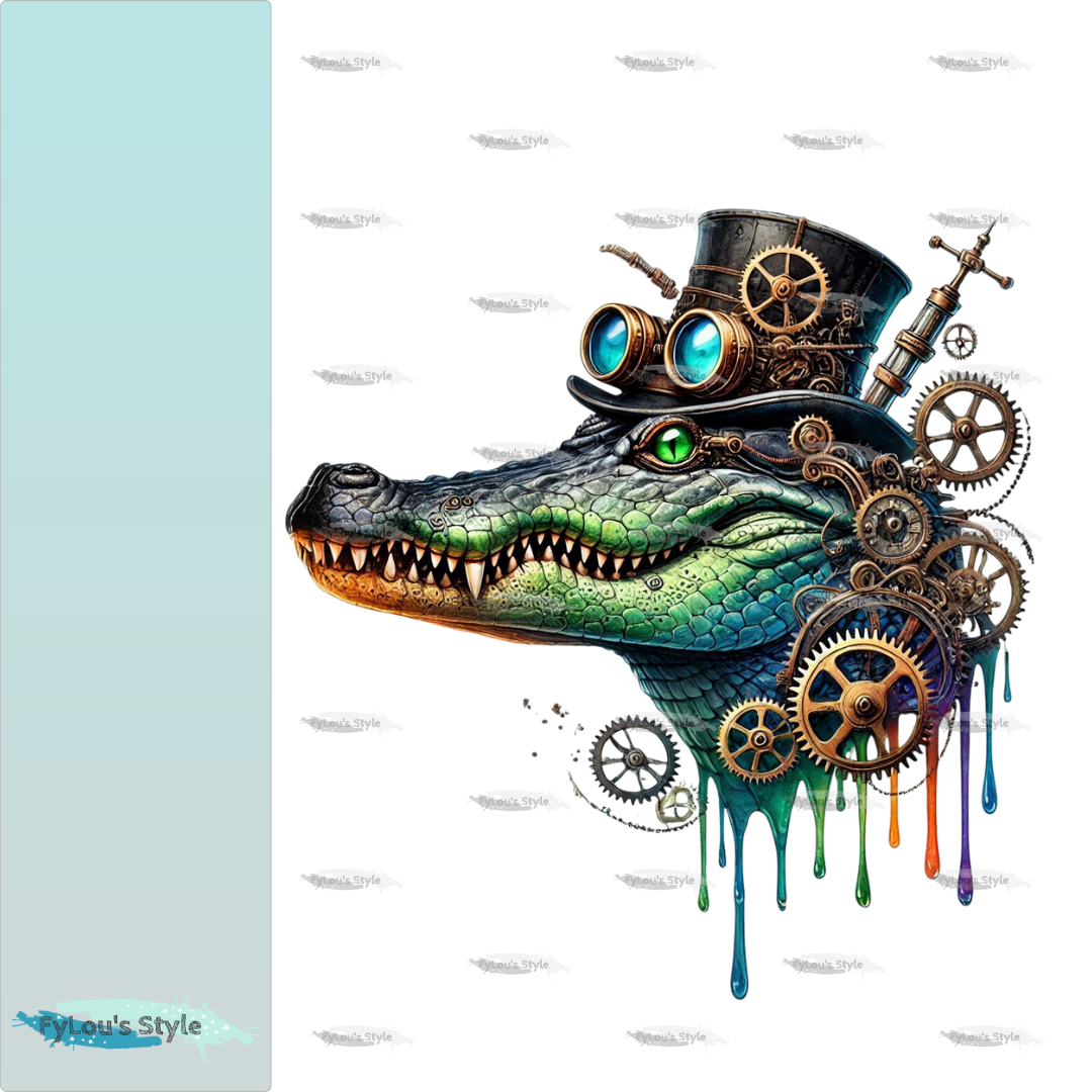 Bügelbild Steampunk Steampunk Krokodil #2 Fylou's Style