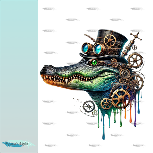 Bügelbild Steampunk Steampunk Krokodil #2 Fylou's Style