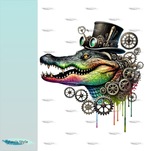 Bügelbild Steampunk Steampunk Krokodil #4 Fylou's Style