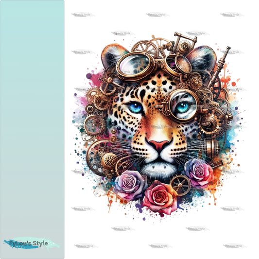 Bügelbild Steampunk Leopard #1 Fylou's Style