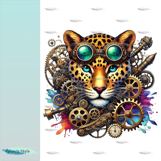Bügelbild Steampunk Leopard #3 Fylou's Style