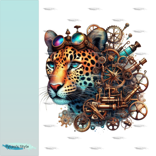 Bügelbild Steampunk Leopard #6 Fylou's Style