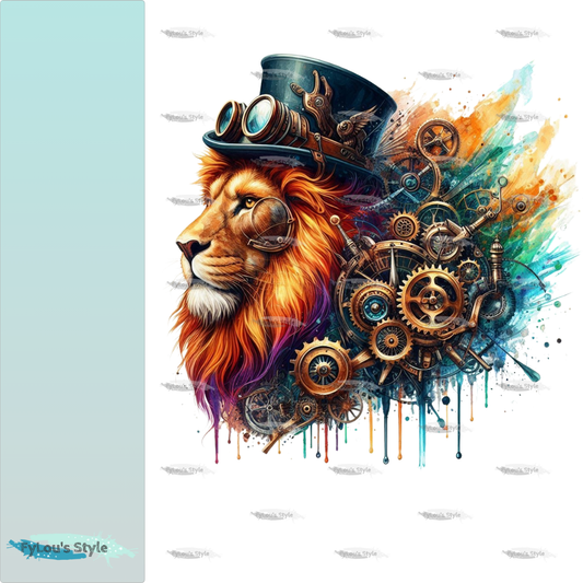 Bügelbild Steampunk Löwe #1 Fylou's Style