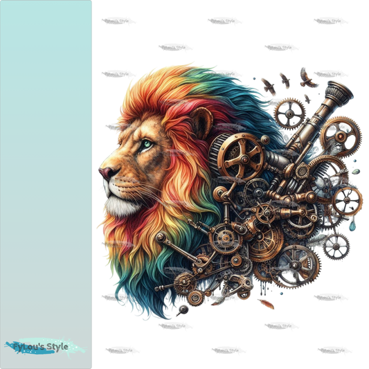 Bügelbild Steampunk Löwe #2 Fylou's Style