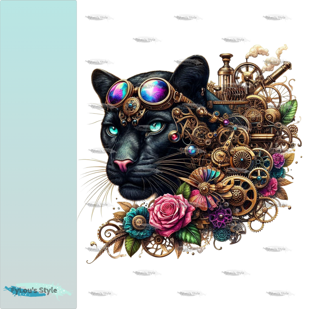 Bügelbild Steampunk Panther #2 Fylou's Style