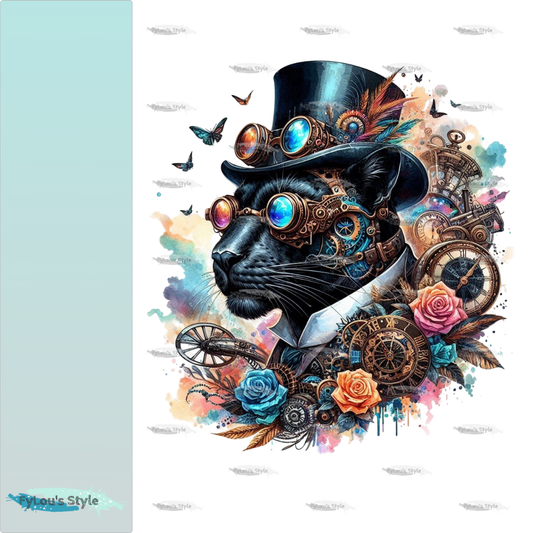 Bügelbild Steampunk Panther #3 Fylou's Style