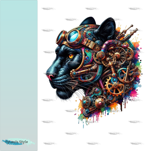 Bügelbild Steampunk Panther #4 Fylou's Style