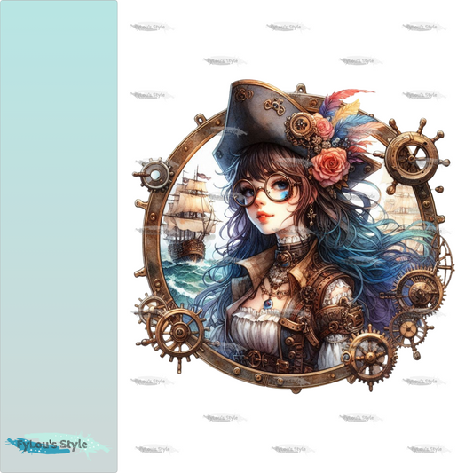 Bügelbild Steampunk Piraten Dame #2 Fylou's Style