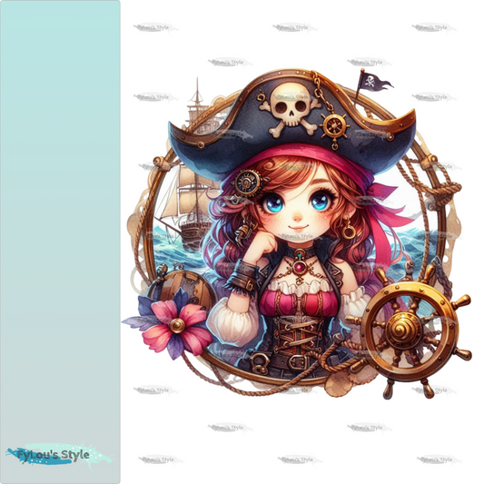 Bügelbild Steampunk Piraten Mädchen #1 Fylou's Style