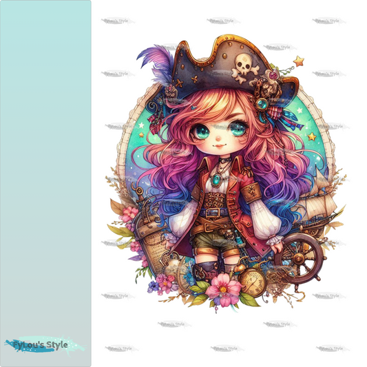 Bügelbild Steampunk Piraten Mädchen #2 Fylou's Style