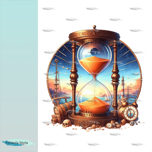 Bügelbild Steampunk Sanduhr #1 Fylou's Style